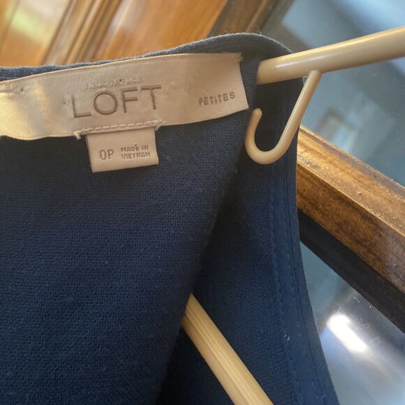 Ann Taylor Loft Petites Ladies 0P Blue Sleeveless Back Zip Dress - Picture 8 of 9